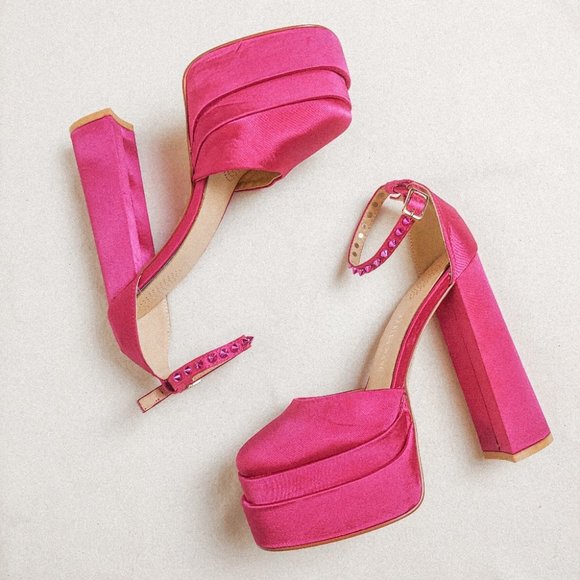 Azalea Wang Shoes - AZALEA WANG Fuschia Penelope Platform Heel Shoes Dolls Kill Mary Jane Pink 7.5